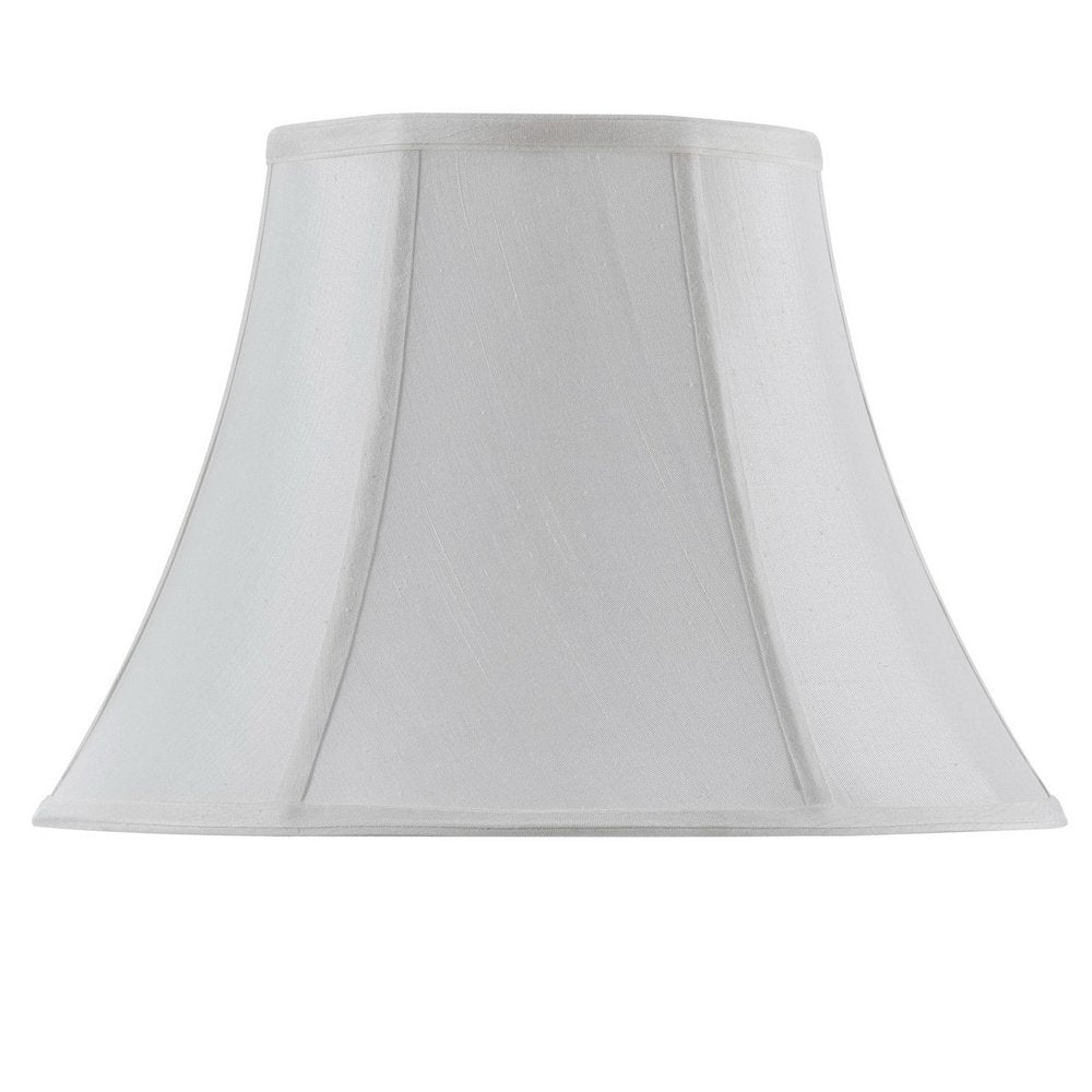 White Linen Piped Bell Lamp Shade HomeRoots
