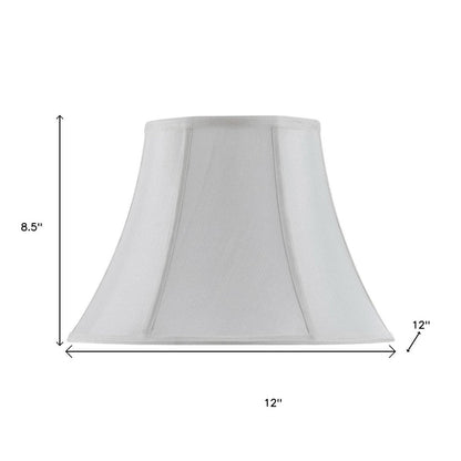 White Linen Piped Bell Lamp Shade HomeRoots