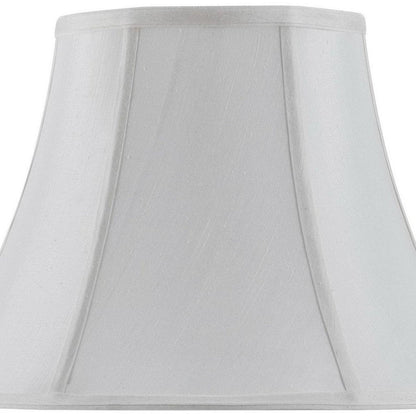 White Linen Piped Bell Lamp Shade HomeRoots