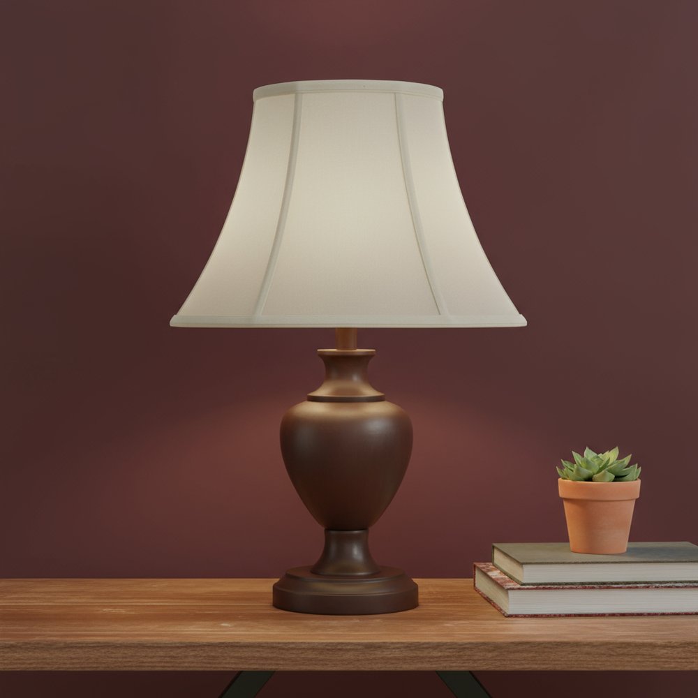 Eggshell Linen Piped Bell Lamp Shade HomeRoots