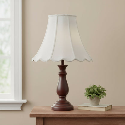 White Linen Piped Bell Lamp Shade HomeRoots