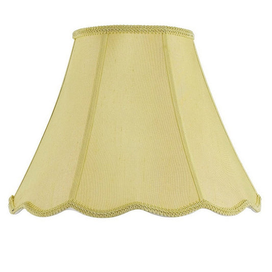 Champagne Gold Linen Piped Bell Lamp Shade HomeRoots