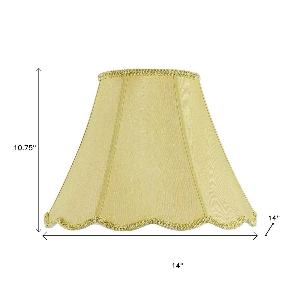 Champagne Gold Linen Piped Bell Lamp Shade HomeRoots