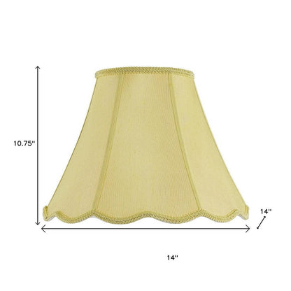 Champagne Gold Linen Piped Bell Lamp Shade HomeRoots