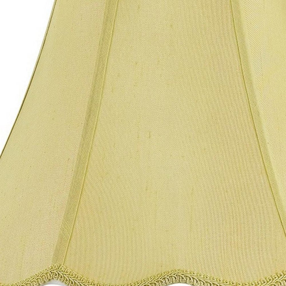 Champagne Gold Linen Piped Bell Lamp Shade HomeRoots