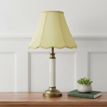 Champagne Gold Linen Piped Bell Lamp Shade HomeRoots