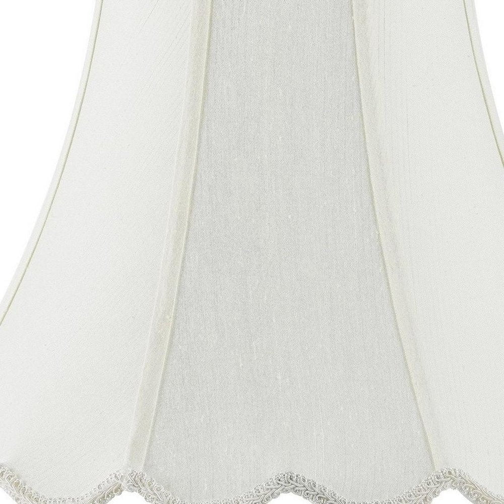 Eggshell Linen Piped Bell Lamp Shade HomeRoots
