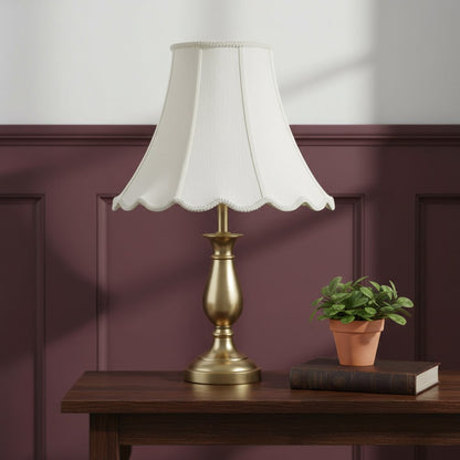 Eggshell Linen Piped Bell Lamp Shade HomeRoots