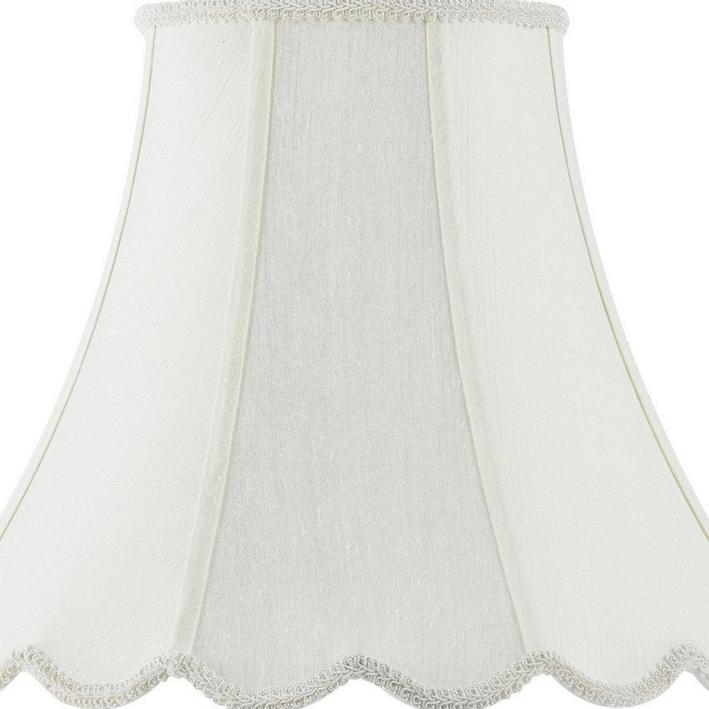 Eggshell Linen Piped Bell Lamp Shade HomeRoots