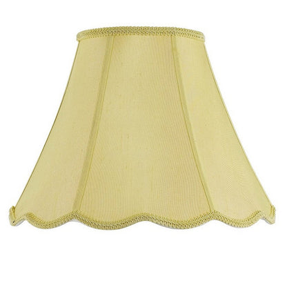 Champagne Gold Linen Piped Bell Lamp Shade HomeRoots