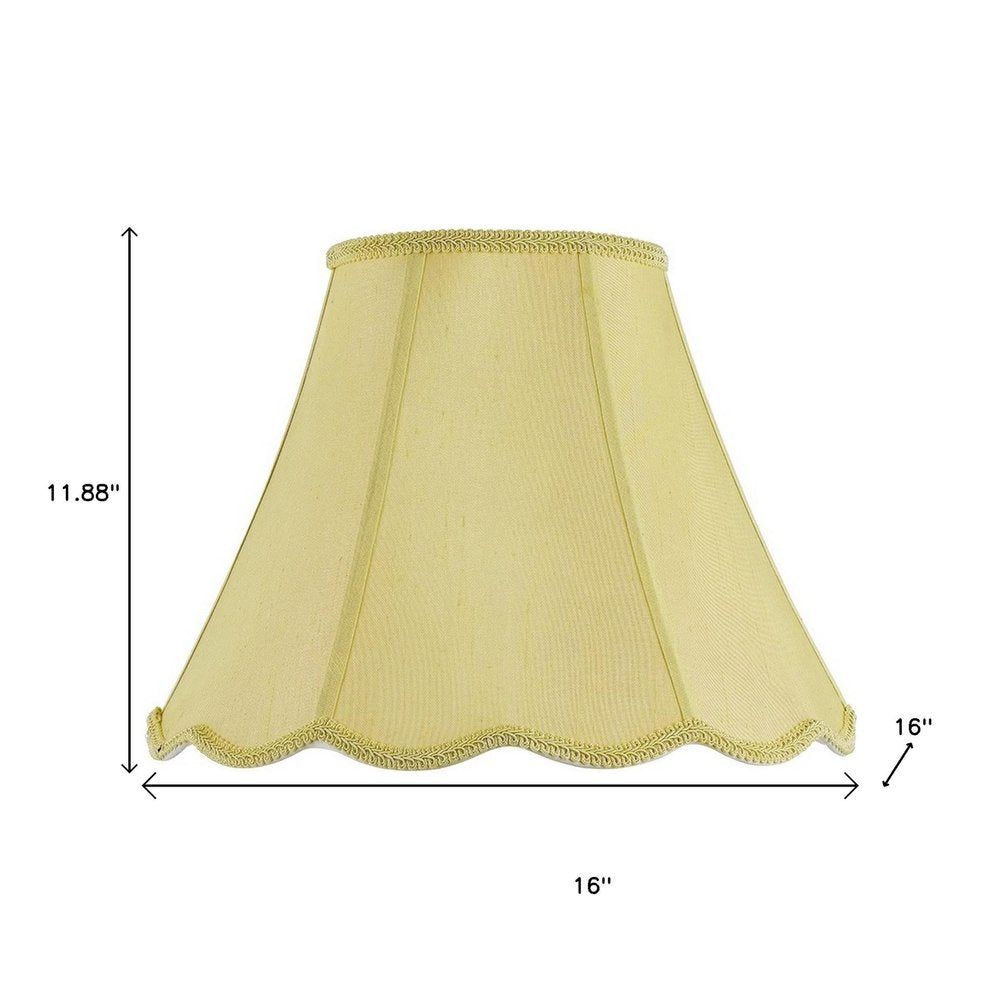 Champagne Gold Linen Piped Bell Lamp Shade HomeRoots