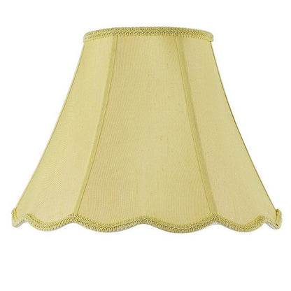 Champagne Gold Linen Piped Bell Lamp Shade HomeRoots