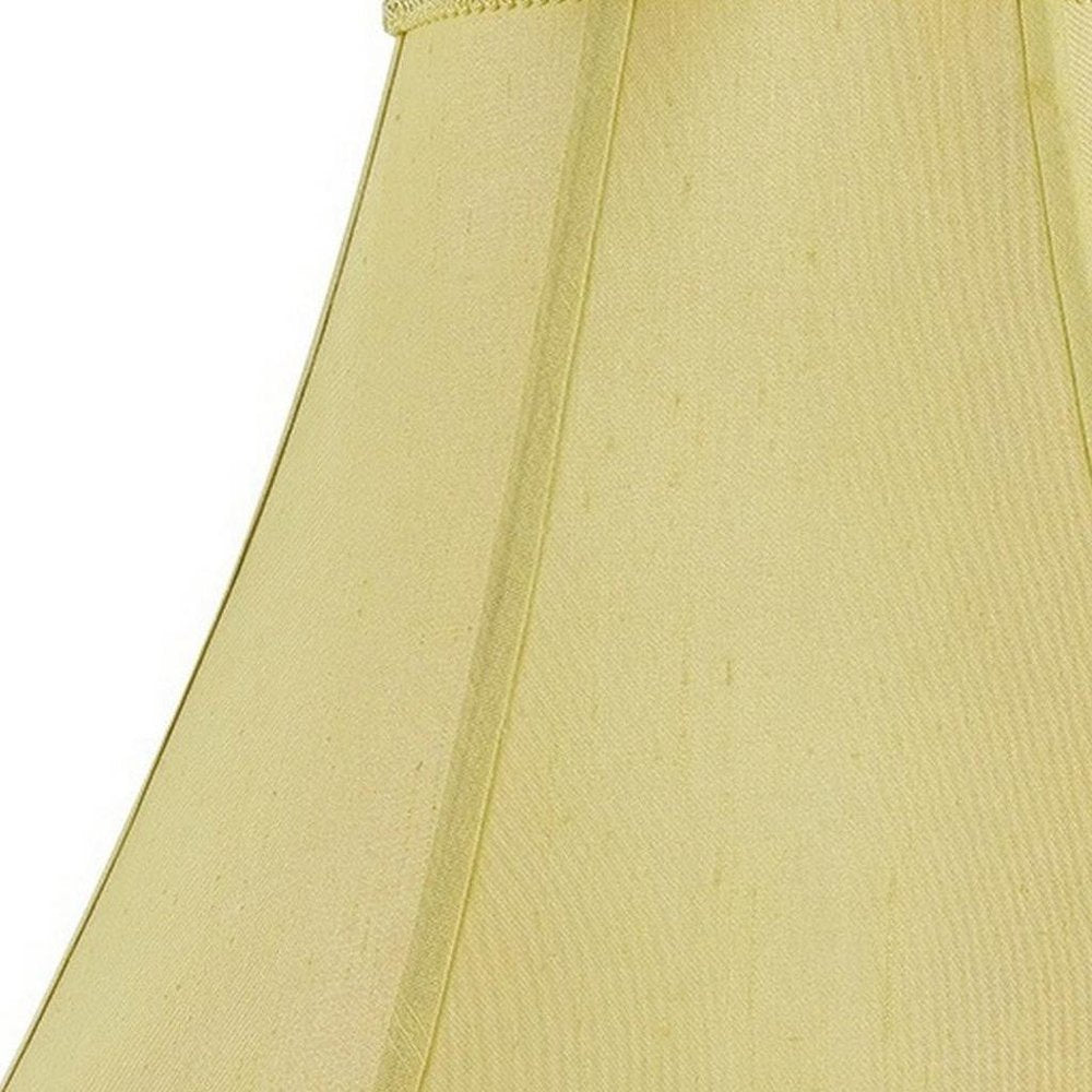 Champagne Gold Linen Piped Bell Lamp Shade HomeRoots