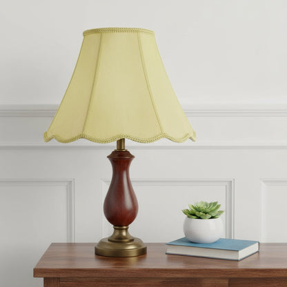 Champagne Gold Linen Piped Bell Lamp Shade HomeRoots