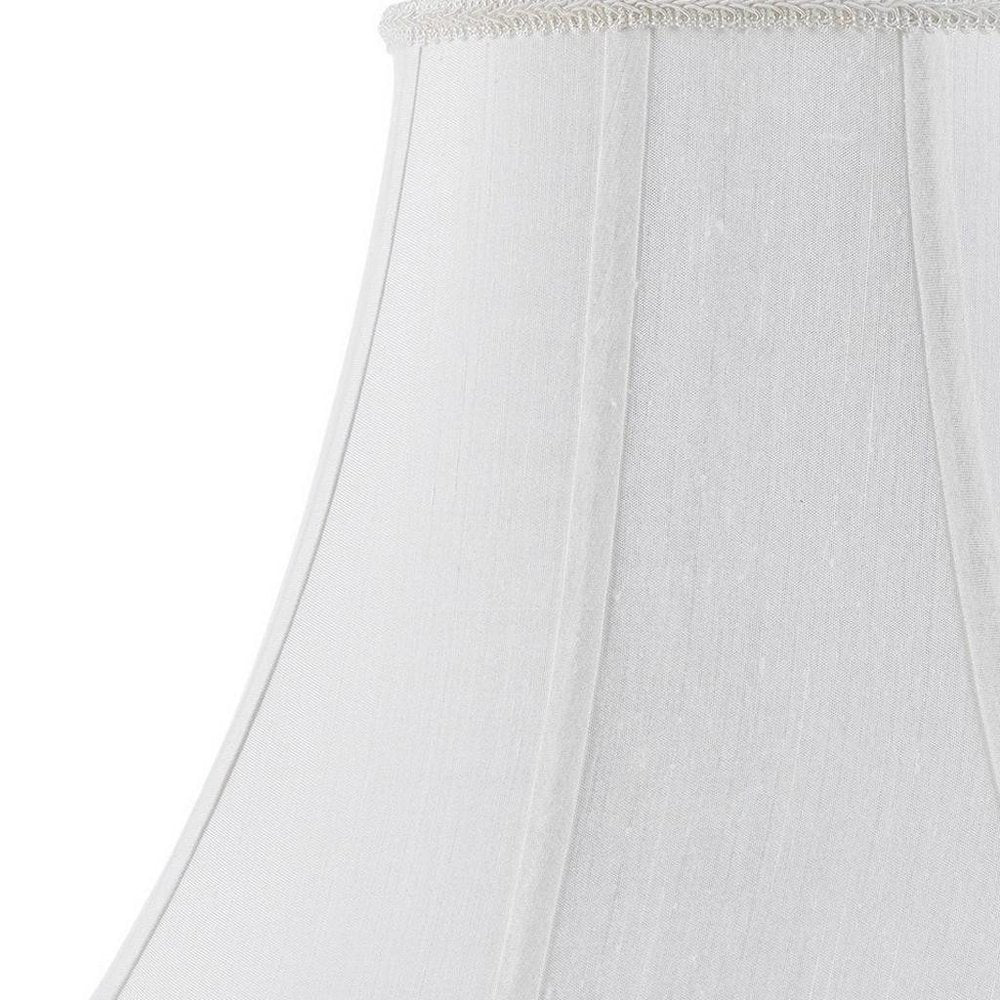 White Linen Piped Bell Lamp Shade HomeRoots