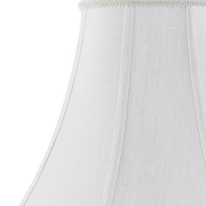 White Linen Piped Bell Lamp Shade HomeRoots