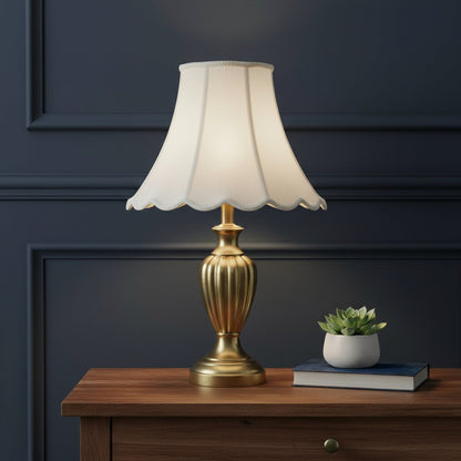 Eggshell Linen Piped Bell Lamp Shade HomeRoots