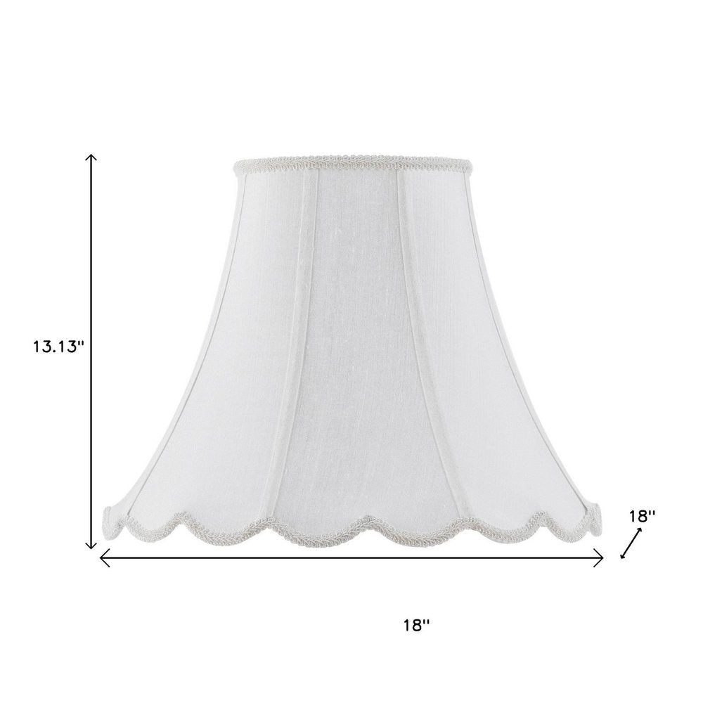 White Linen Piped Bell Lamp Shade HomeRoots