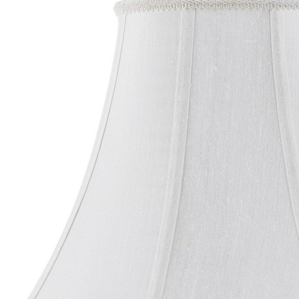 White Linen Piped Bell Lamp Shade HomeRoots
