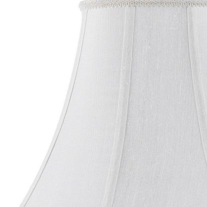 White Linen Piped Bell Lamp Shade HomeRoots
