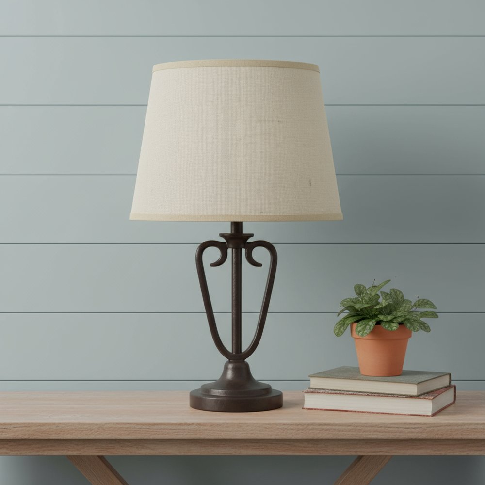 Light Brown Burlap Plain Drum Lamp Shade HomeRoots