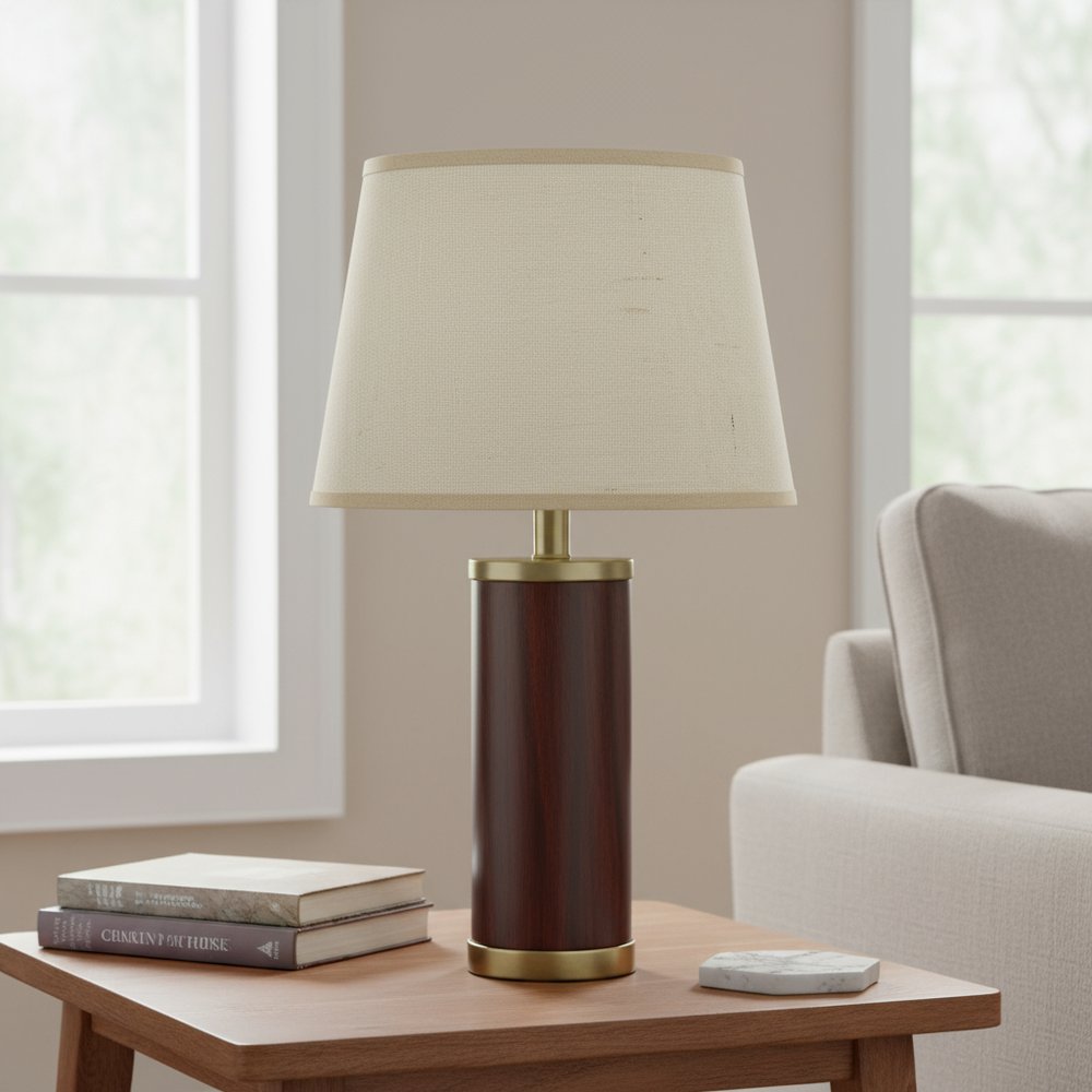 Light Brown Burlap Plain Drum Lamp Shade HomeRoots