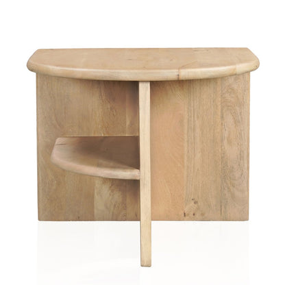 22" Natural Solid Wood Block End Table With Shelf HomeRoots