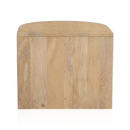 22" Natural Solid Wood Block End Table With Shelf HomeRoots