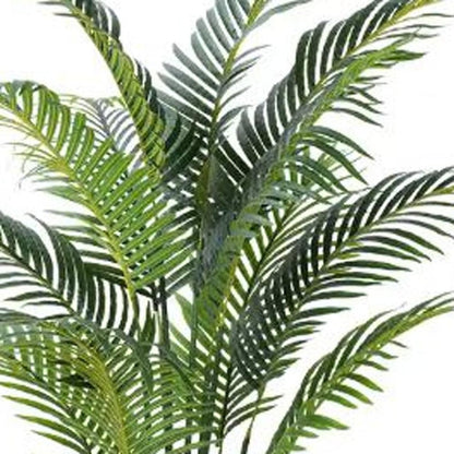 59" Green Artificial Palm Tree In Cylindrical Black Cement Pot HomeRoots