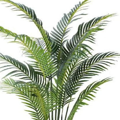 59" Green Artificial Palm Tree In Cylindrical Black Cement Pot HomeRoots