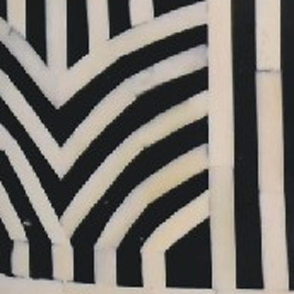 32" Black Bone and Oak Solid Wood Oval Coffee Table With Two Drawers HomeRoots