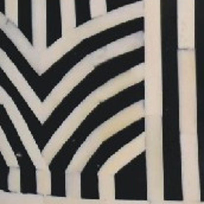 32" Black Bone and Oak Solid Wood Oval Coffee Table With Two Drawers HomeRoots