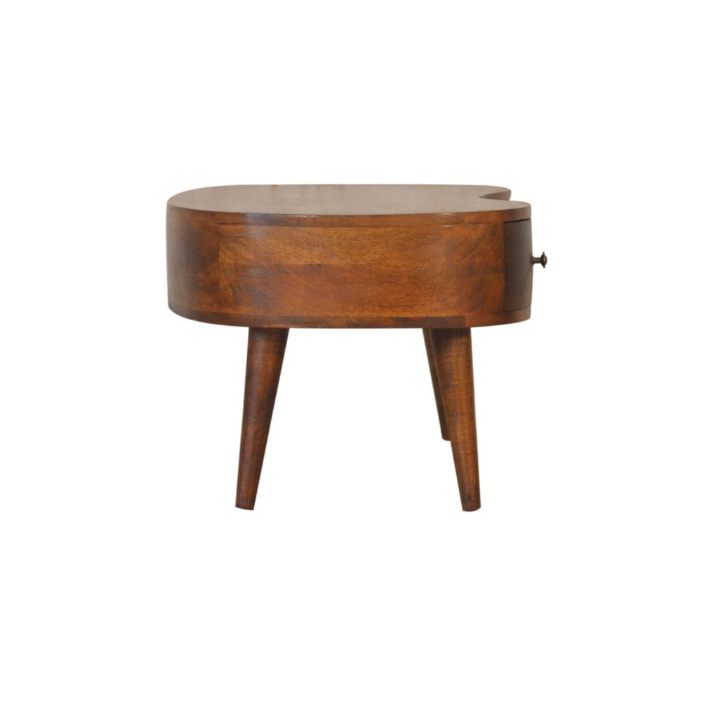 32" Chestnut Solid Wood Free Form Coffee Table With Drawer HomeRoots