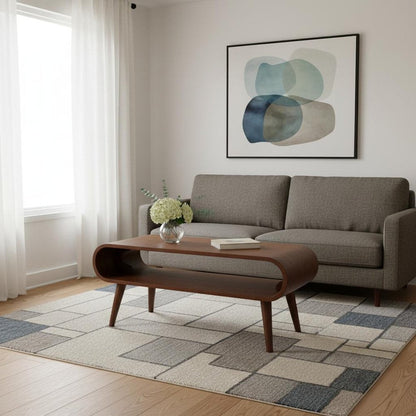 32" Chestnut Solid Wood Coffee Table With Shelf HomeRoots