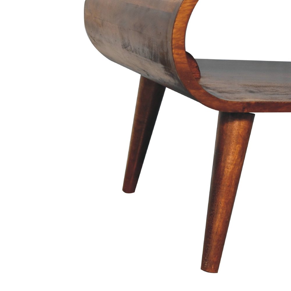 32" Chestnut Solid Wood Coffee Table With Shelf HomeRoots