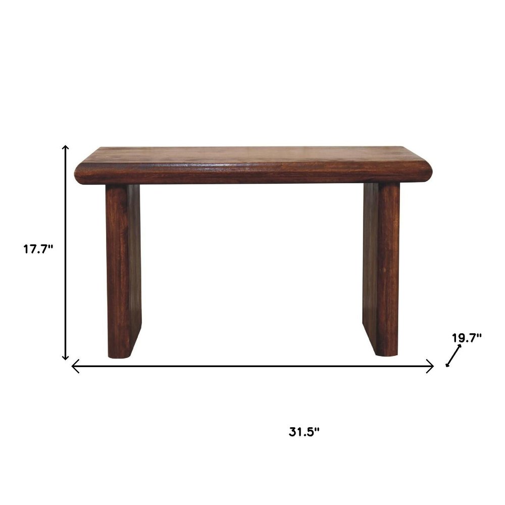 32" Chestnut Solid Wood Frame Coffee Table