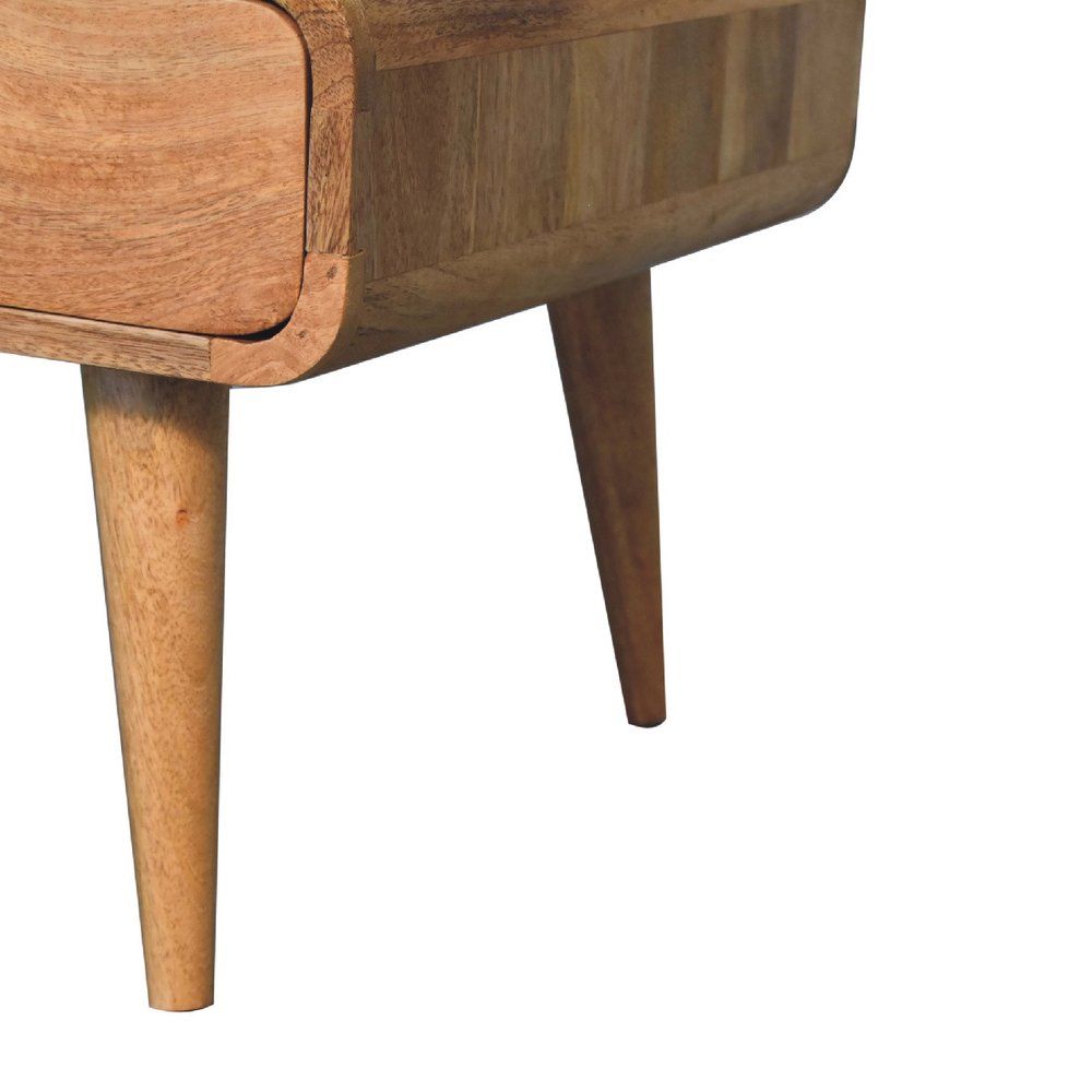 34" Oak Solid Wood Coffee Table With Two Drawers HomeRoots