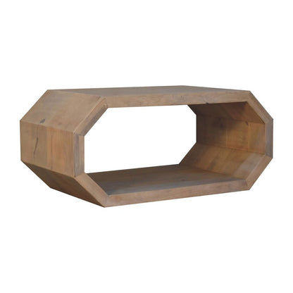 39" Natural Solid Wood Floor Shelf Coffee Table HomeRoots