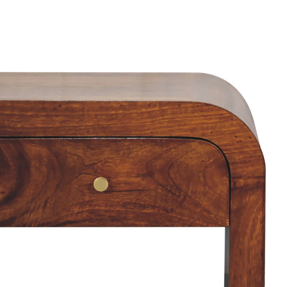 32" Chestnut Solid Wood Solid Coffee Table With Four Drawers — view 3