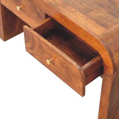32" Chestnut Solid Wood Solid Coffee Table With Four Drawers HomeRoots