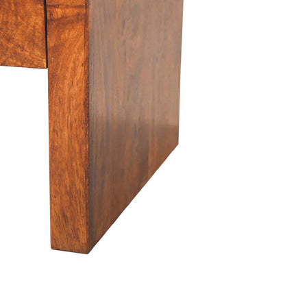 32" Chestnut Solid Wood Solid Coffee Table With Four Drawers HomeRoots