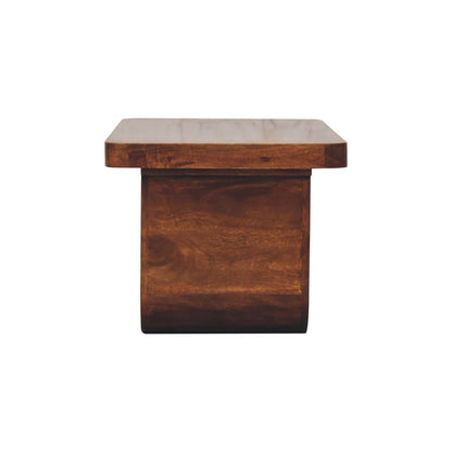 32" Chestnut Solid Wood Double Pedestal Coffee Table HomeRoots