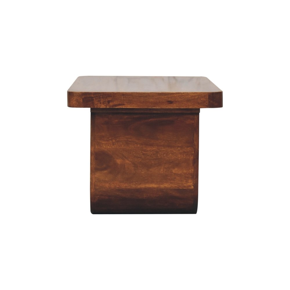 32" Chestnut Solid Wood Double Pedestal Coffee Table HomeRoots