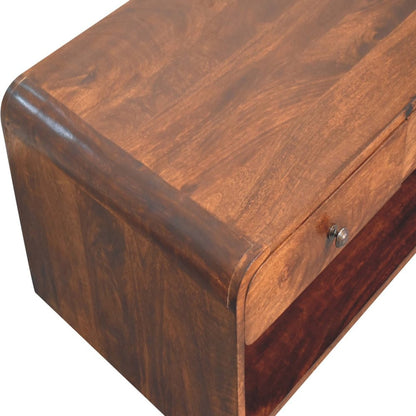 85" Chestnut Solid Wood Frame Coffee Table With Four Drawers HomeRoots