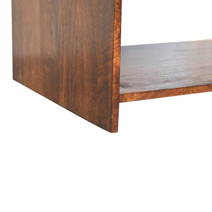 85" Chestnut Solid Wood Frame Coffee Table With Four Drawers HomeRoots