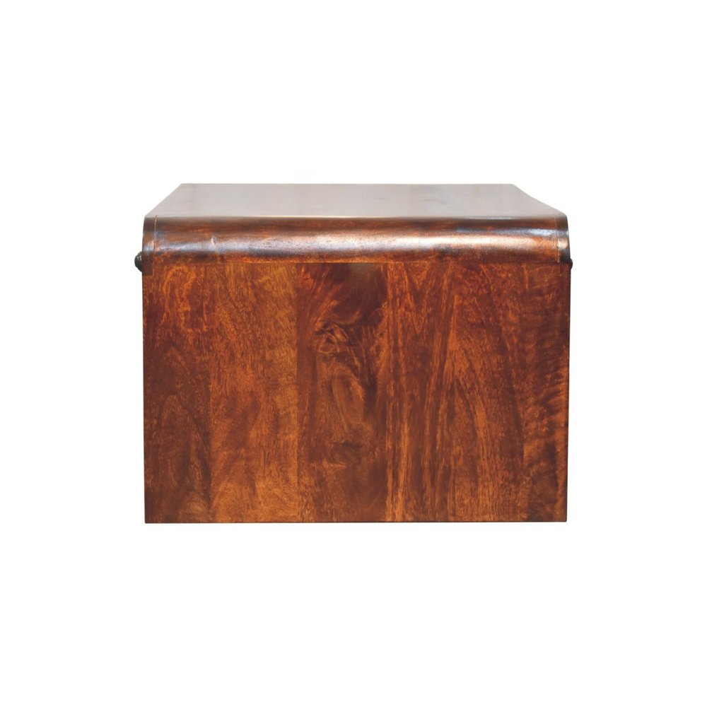 85" Chestnut Solid Wood Frame Coffee Table With Four Drawers HomeRoots