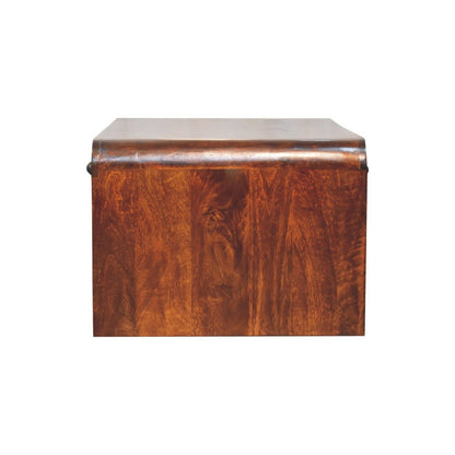 85" Chestnut Solid Wood Frame Coffee Table With Four Drawers HomeRoots