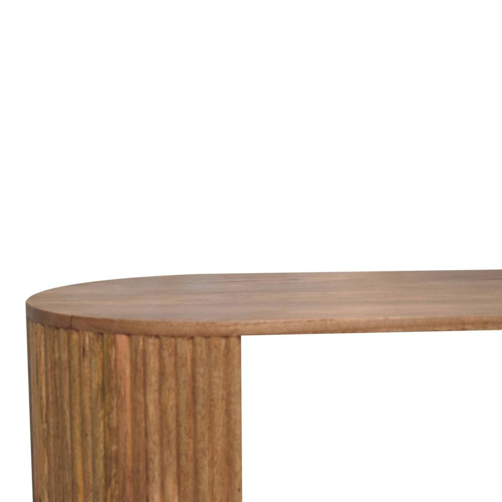 43" Oak Solid Wood Oval Coffee Table With Shelf HomeRoots