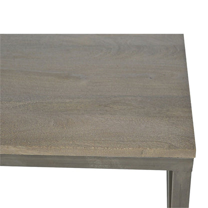 43" Natural and Black Solid Wood and Iron Coffee Table HomeRoots