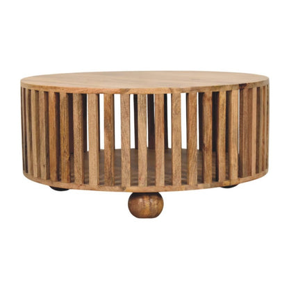 32" Oak Solid Wood Round Coffee Table HomeRoots